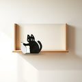 אגרטל מיני מגנטי בעיצוב חתול של CALORA על מדף עץ