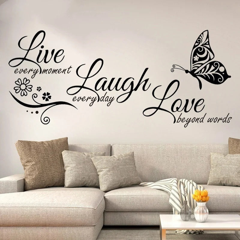 מדבקת קיר Live Laugh Love