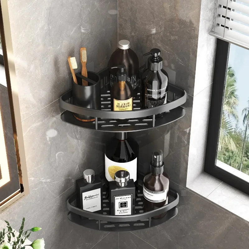 מדף פינתי כפול שחור