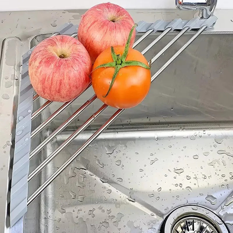 מדף ייבוש מתקפל לכיור מנירוסטה