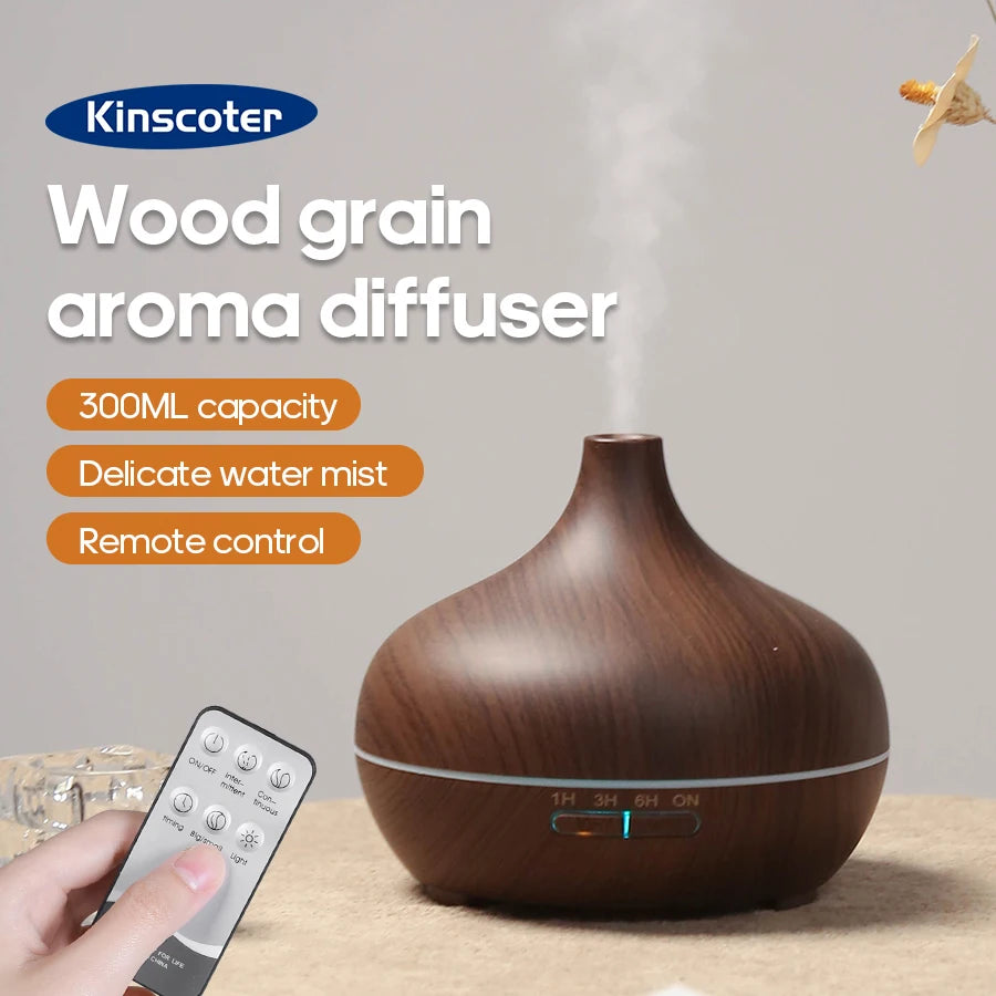 דיפיוזר ארומתרפיה עץ גרגירי 300 מל KINSCOTER