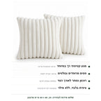 מאפייני ציפית כרית הנוי: מגע רך, פסים מרופדים, רוכסן נסתר וציפית בלבד ללא מילוי